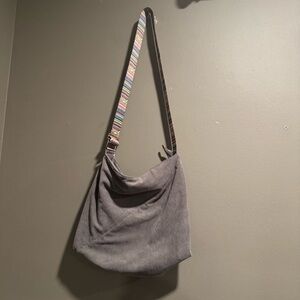 Makukke Corduroy Shoulder Bag with Colorful Strap 15X18”